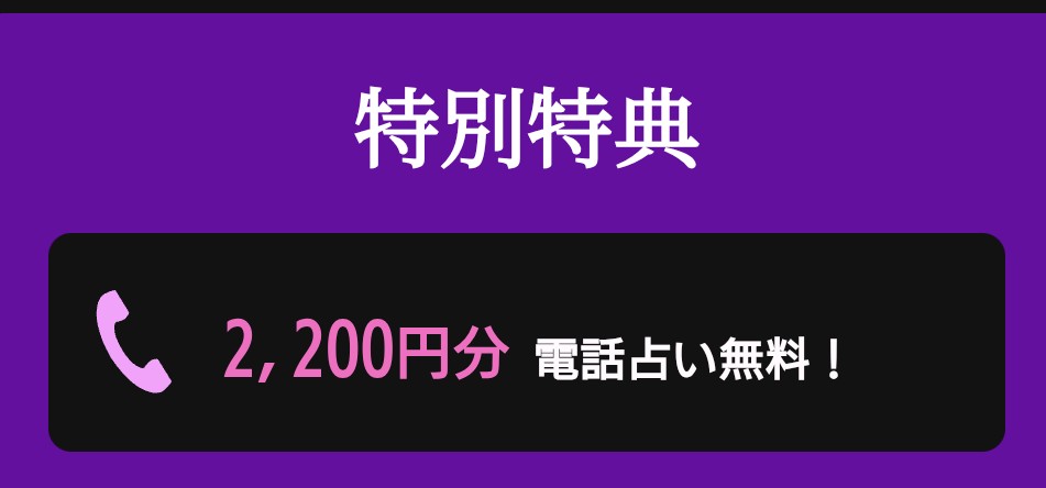 電話占いRAYSEE初回特典