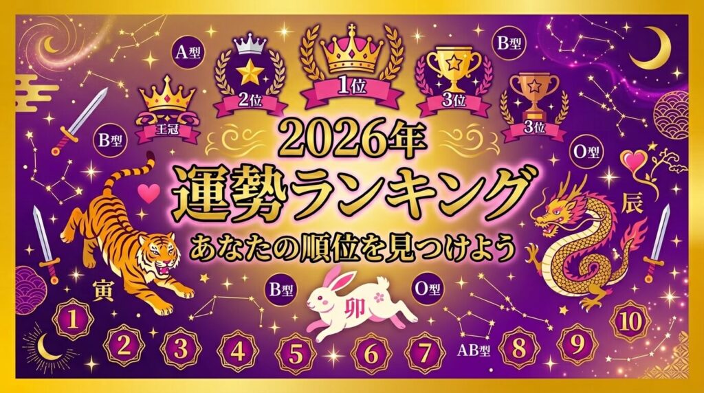 【2026年版】運勢ランキング｜星座×血液型×干支であなたの順位がわかる無料占い